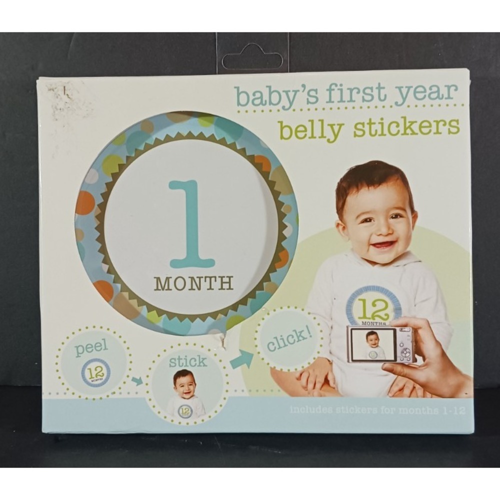 Baby's First Year Belly Milestone Stickers Months 1-12 Boy Girl Stepping Stones